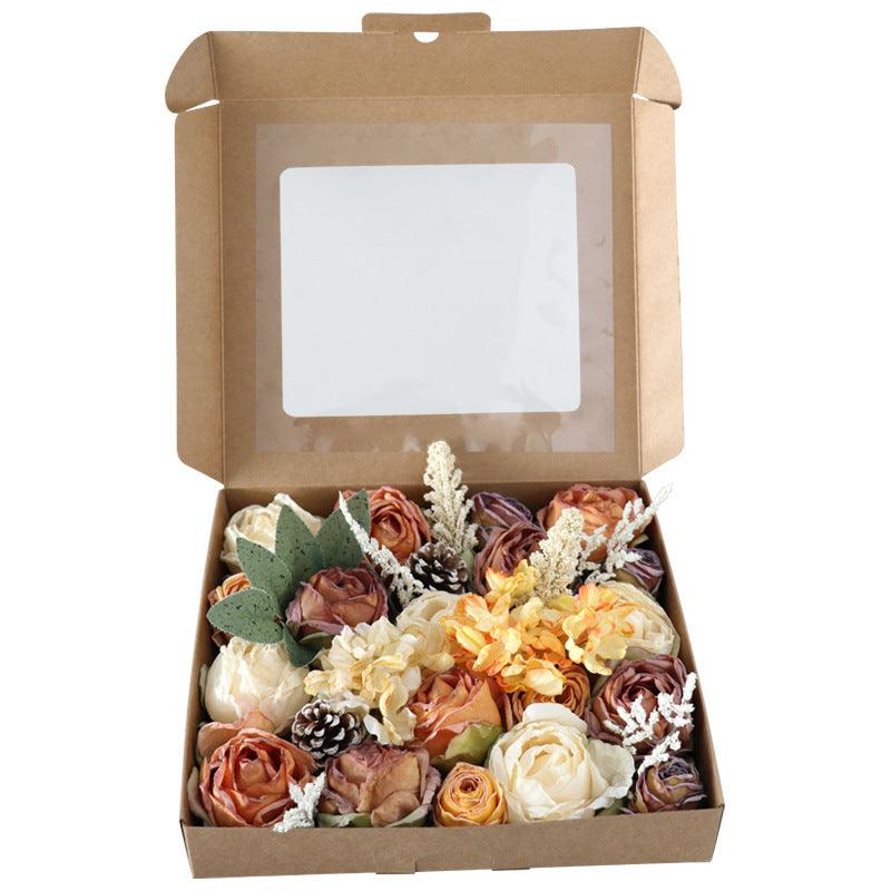 Simulation Flowers Boxed Flowers Diy Wedding Bridal Bouquet Birthday Holiday Gift Boxes